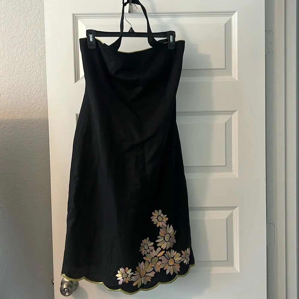 jessica howard halter dress | Dresses | Jessica Howard Black Floral Embroidered Linen Blend Lined Size 2 warehouse clearance apparel